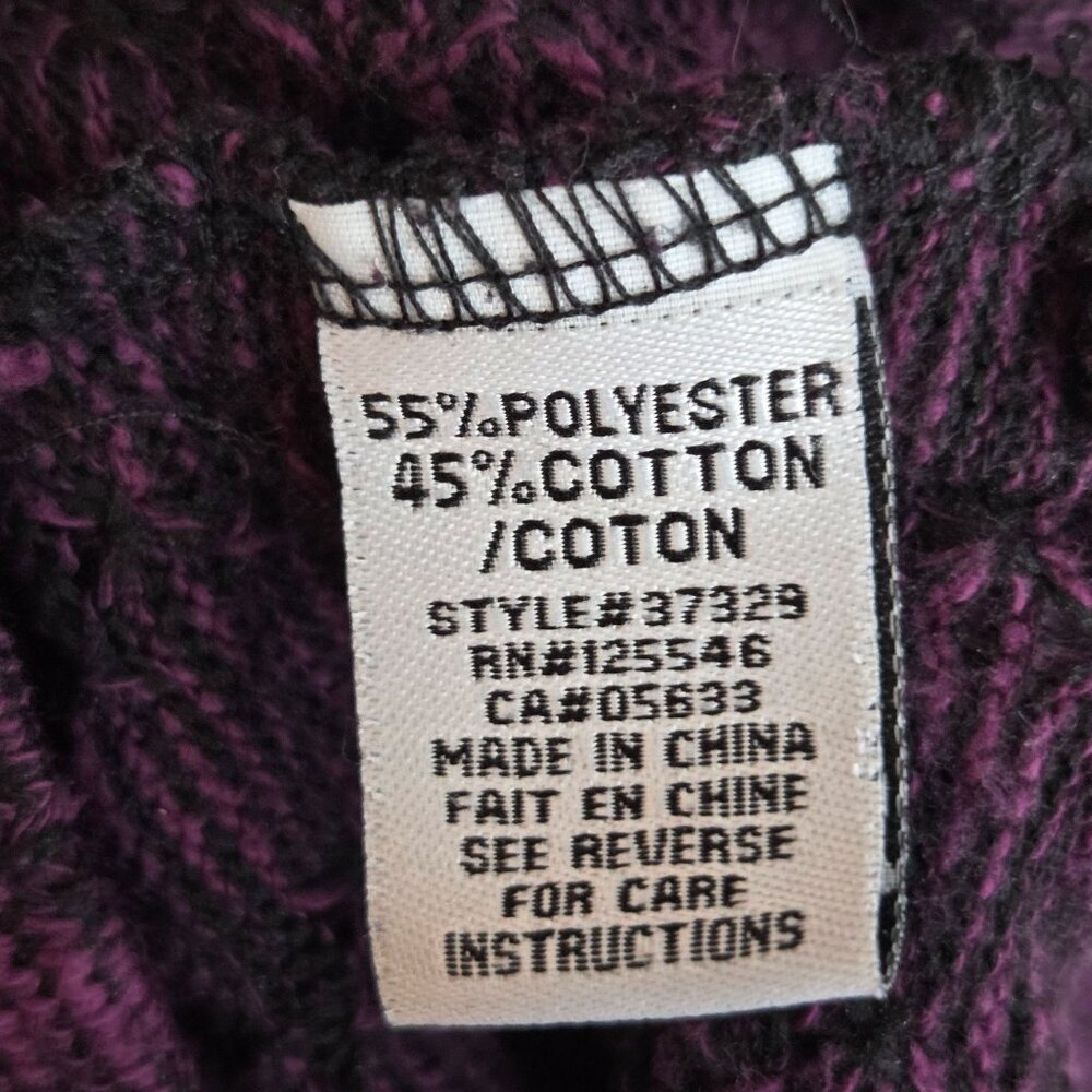 HABITAT Pullover Sweater V-Neck Long Sleeve Zig Zag Cotton Blend Purple Size S - Picture 8 of 8